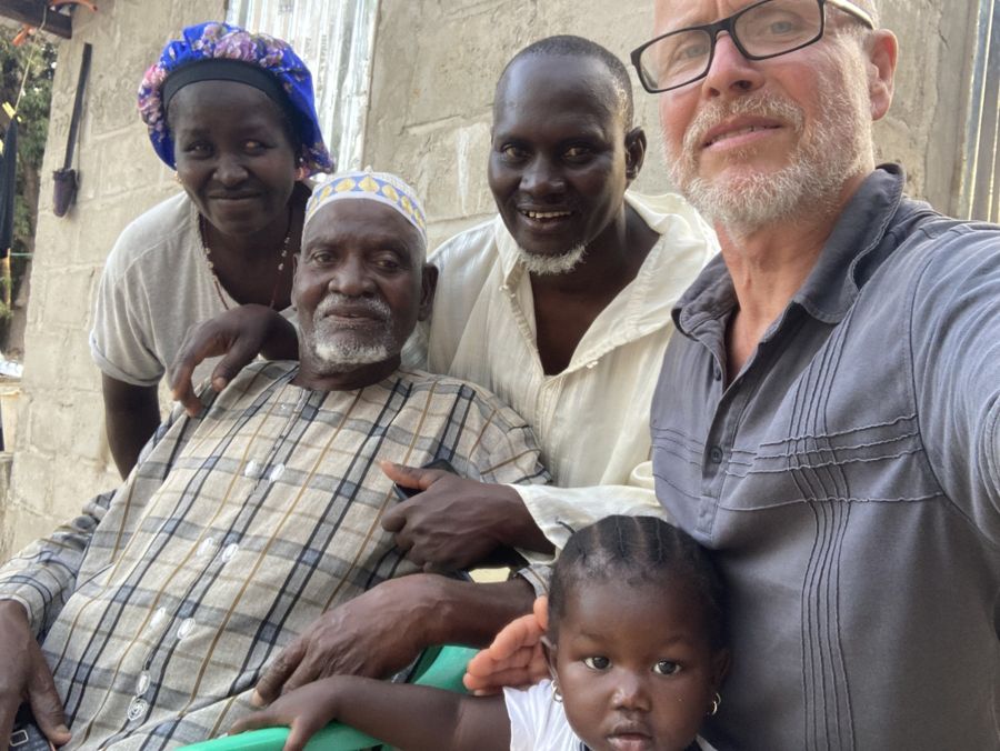 Tobias with a host family in Casamance